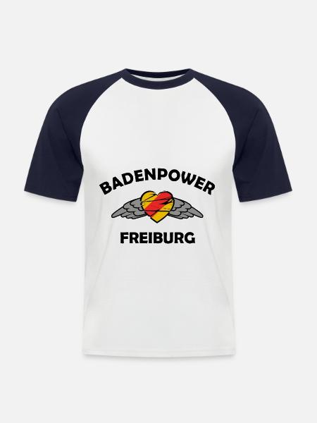 Die Freiburger Macht - Männer Baseball-T-Shirt - Weiß/Navy