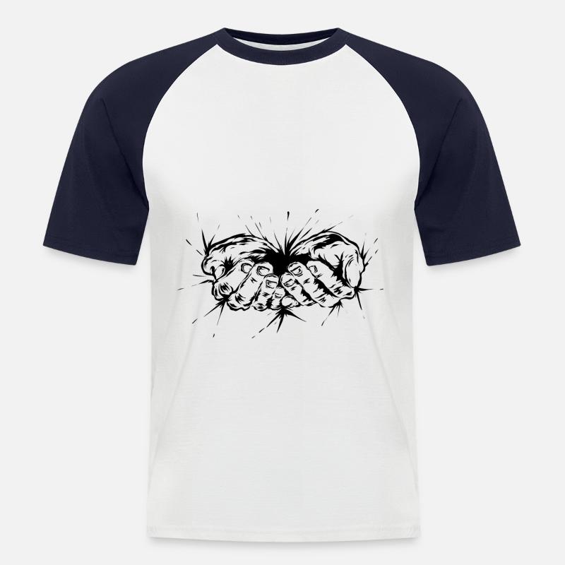 Armut - Männer Baseball-T-Shirt - Weiß/Navy