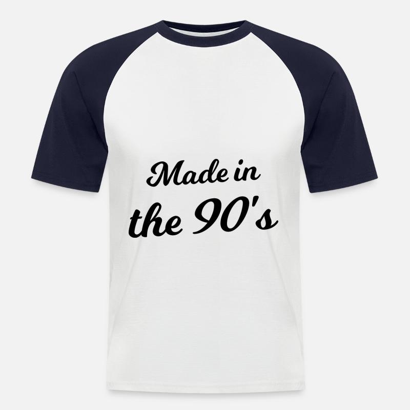 Die 90er Jahre - Männer Baseball-T-Shirt - Weiß/Navy