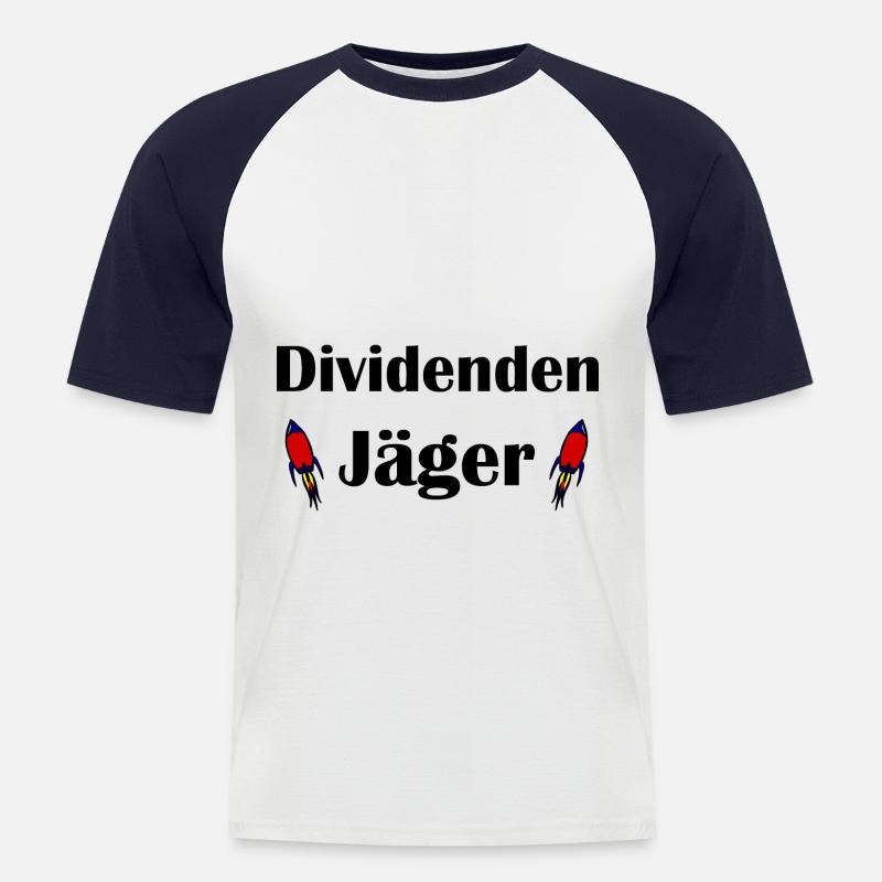 Der Dividendenjäger - Männer Baseball-T-Shirt - Weiß/Navy