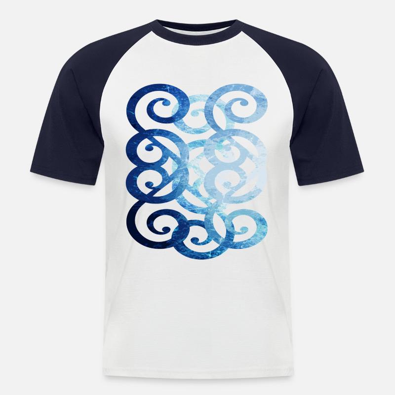 Abstract No. 63 - Männer Baseball-T-Shirt - Weiß/Navy