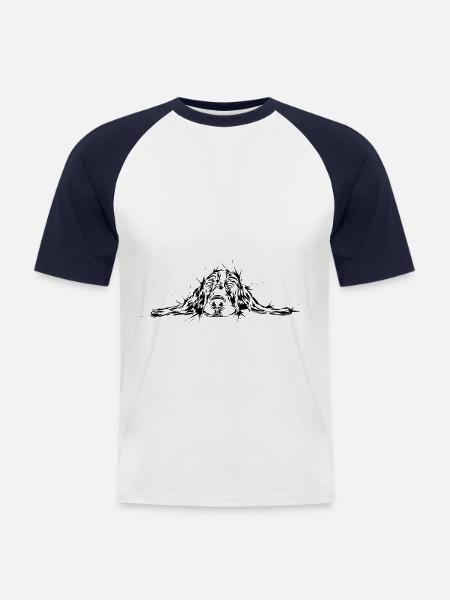 Dog tired - Men's Baseball T-Shirt - white/navy