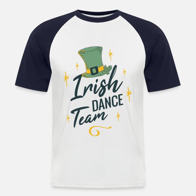 Irish Dance Team - Männer Baseball-T-Shirt - Weiß/Navy