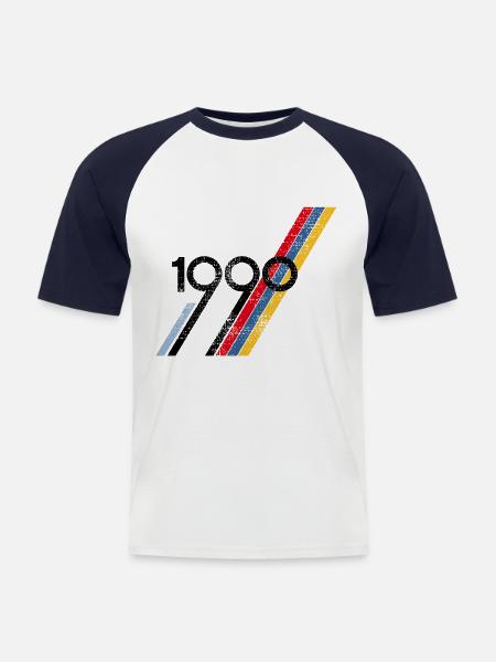 1990 - Men's Baseball T-Shirt - white/navy