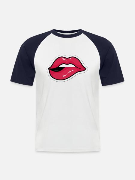 Mouth, Mouth - Men's Baseball T-Shirt - white/navy