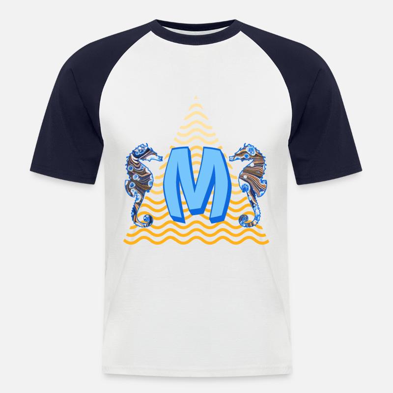 Seahorse E 262 m - Men's Baseball T-Shirt - white/navy
