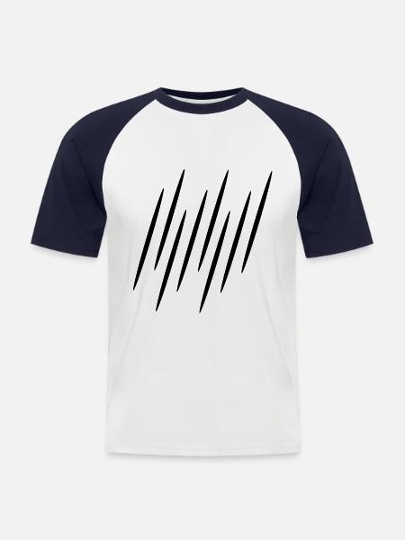 Kleine Schwarze Streifen - Männer Baseball-T-Shirt - Weiß/Navy