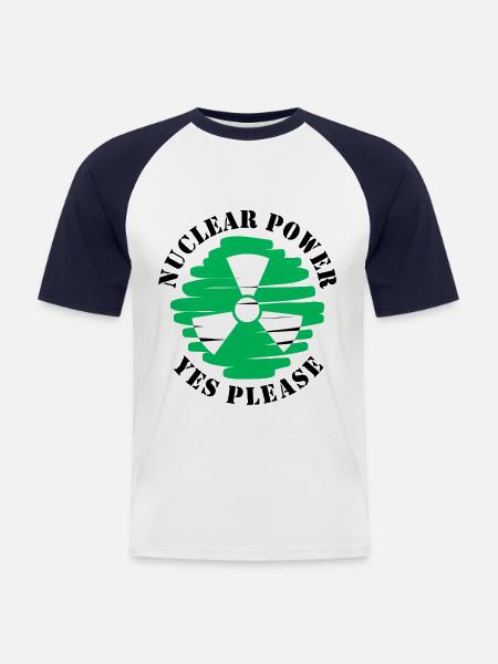 Atomkraft, Ja bitte, Kernenergie - Männer Baseball-T-Shirt - Weiß/Navy