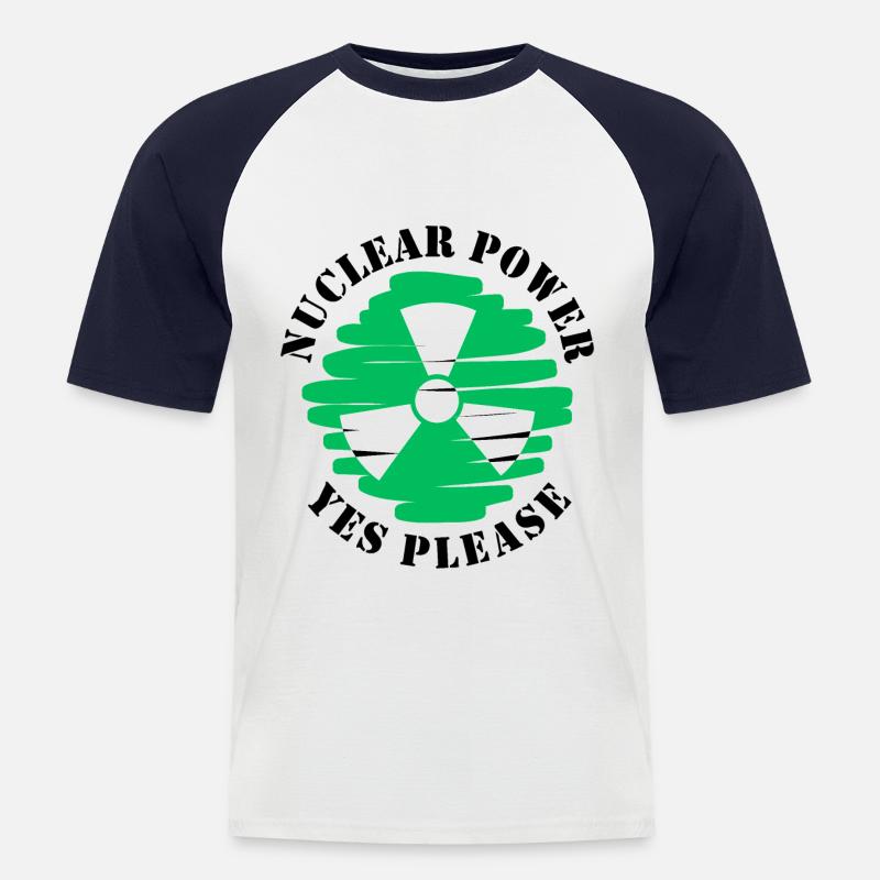 Atomkraft, Ja bitte, Kernenergie - Männer Baseball-T-Shirt - Weiß/Navy