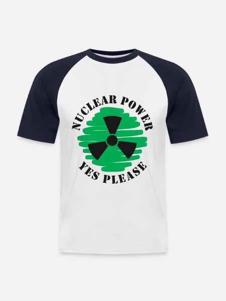 Atomkraft, Ja bitte, Kernenergie - Männer Baseball-T-Shirt - Weiß/Navy