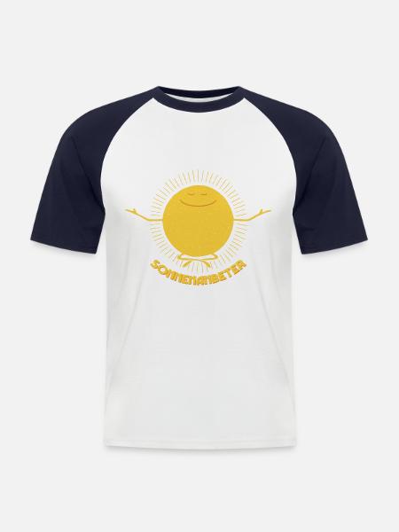 Sun Worshippers (Yoga-Sun-Edition) - Men's Baseball T-Shirt - white/navy