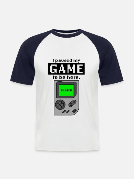 Gaming Gamer - Männer Baseball-T-Shirt - Weiß/Navy