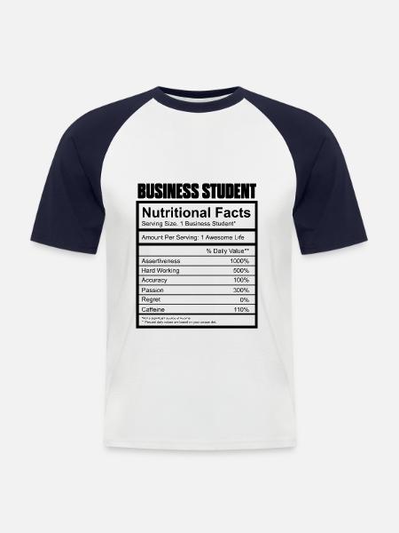 BWL Student - Männer Baseball-T-Shirt - Weiß/Navy