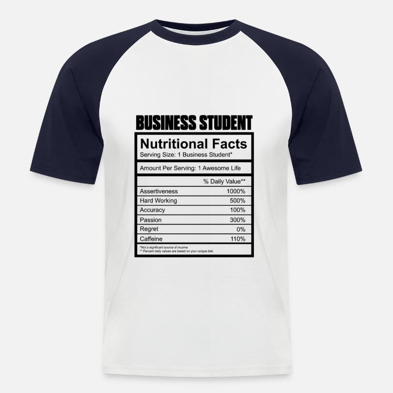 BWL Student - Männer Baseball-T-Shirt - Weiß/Navy