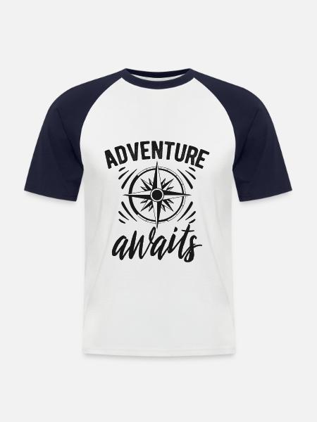 Reisen - Männer Baseball-T-Shirt - Weiß/Navy