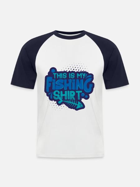 angling - Men's Baseball T-Shirt - white/navy