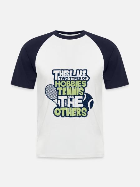 Tennis - Männer Baseball-T-Shirt - Weiß/Navy