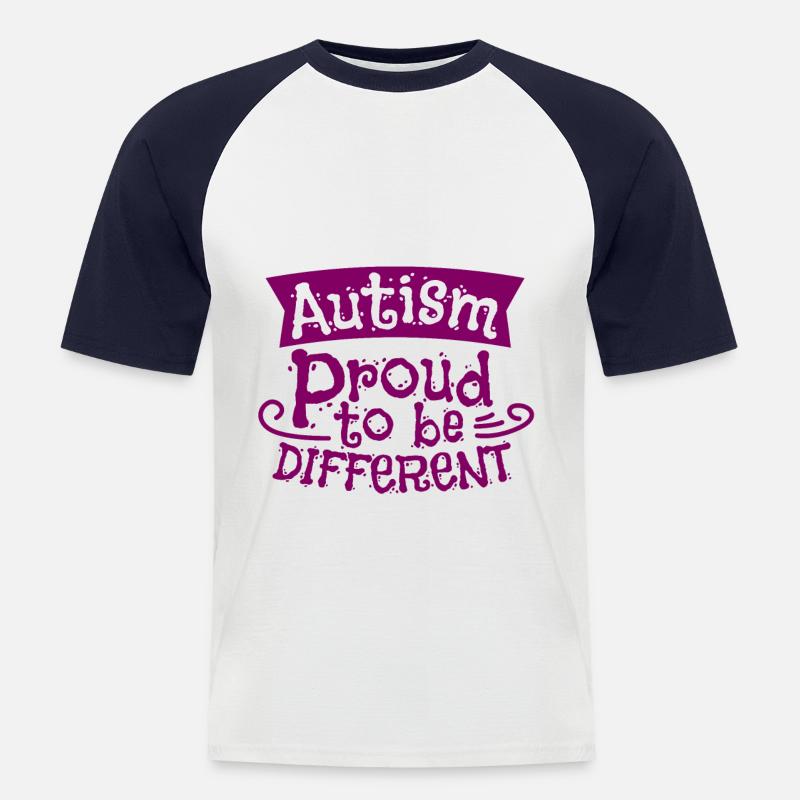 Autismus - Männer Baseball-T-Shirt - Weiß/Navy