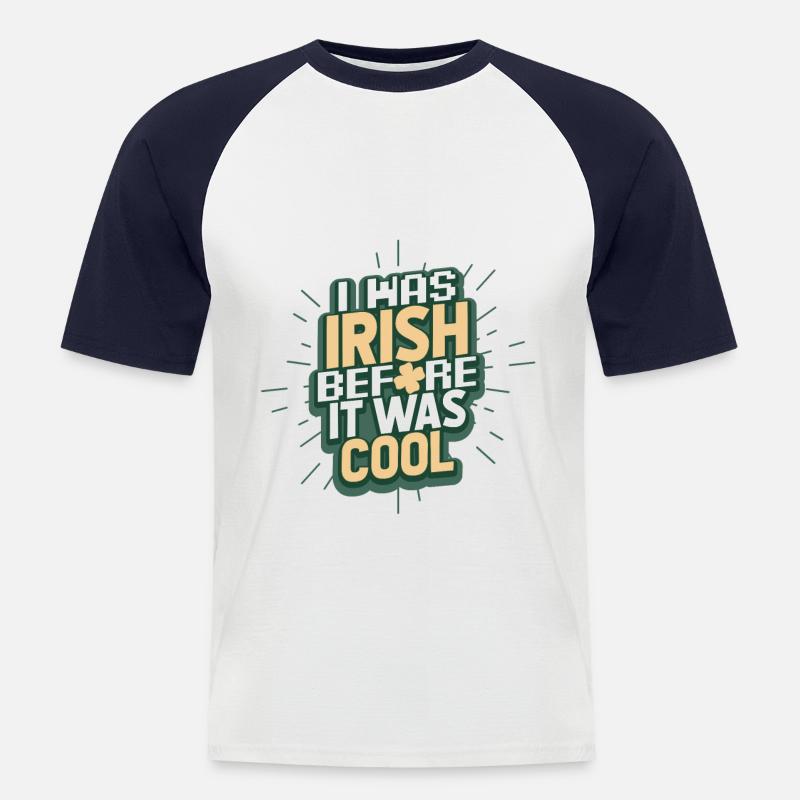 St. Patricks Day Irish - Männer Baseball-T-Shirt - Weiß/Navy