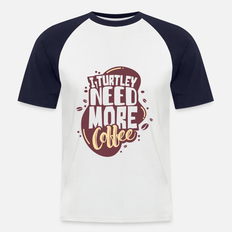 Schildkröte Kaffee - Männer Baseball-T-Shirt - Weiß/Navy