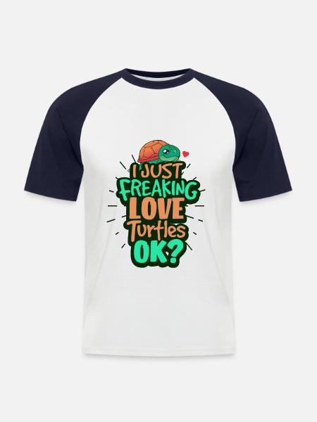 turtle - Men's Baseball T-Shirt - white/navy