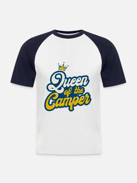 Wohnwagen Camping - Männer Baseball-T-Shirt - Weiß/Navy