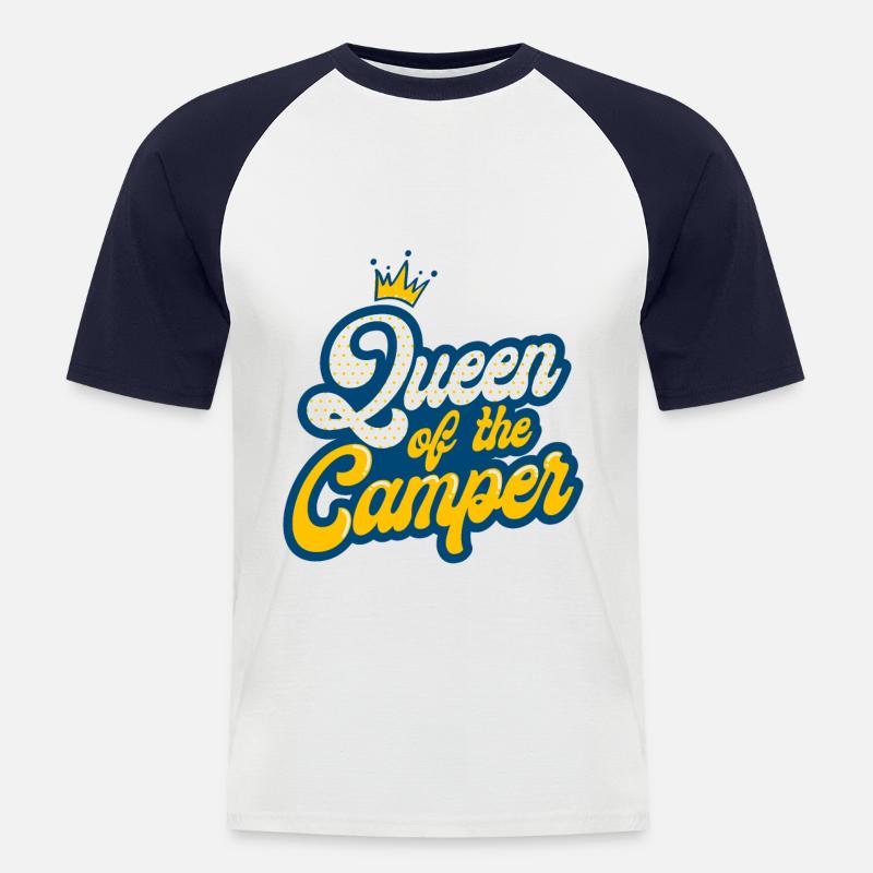 Wohnwagen Camping - Männer Baseball-T-Shirt - Weiß/Navy