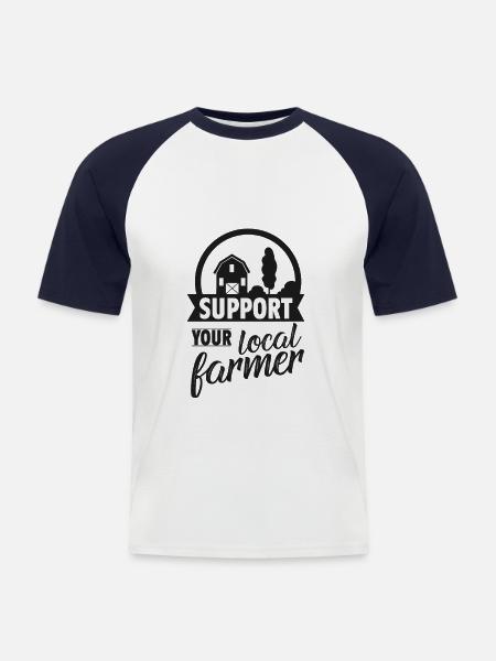 Farmer farmer - Men's Baseball T-Shirt - white/navy