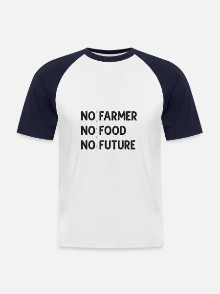 Landwirt - Männer Baseball-T-Shirt - Weiß/Navy