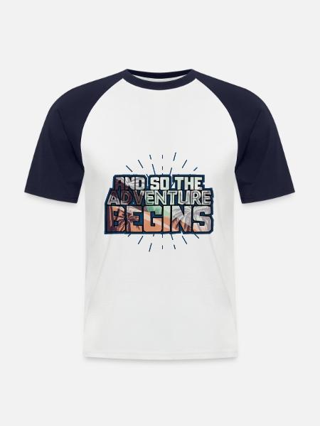 Reise - Männer Baseball-T-Shirt - Weiß/Navy