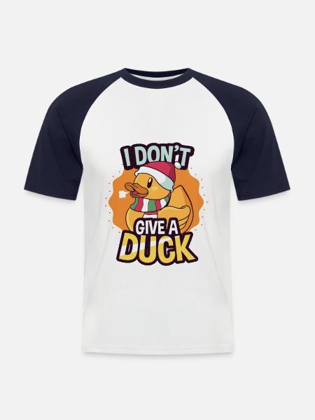 Badeente - Männer Baseball-T-Shirt - Weiß/Navy