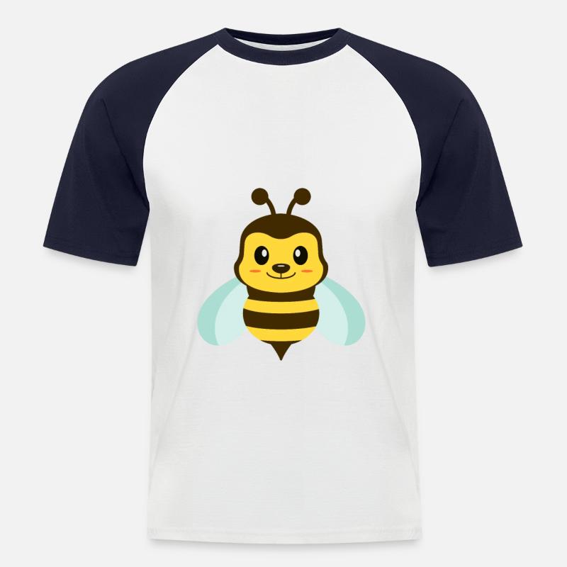 Hummel Biene - Männer Baseball-T-Shirt - Weiß/Navy