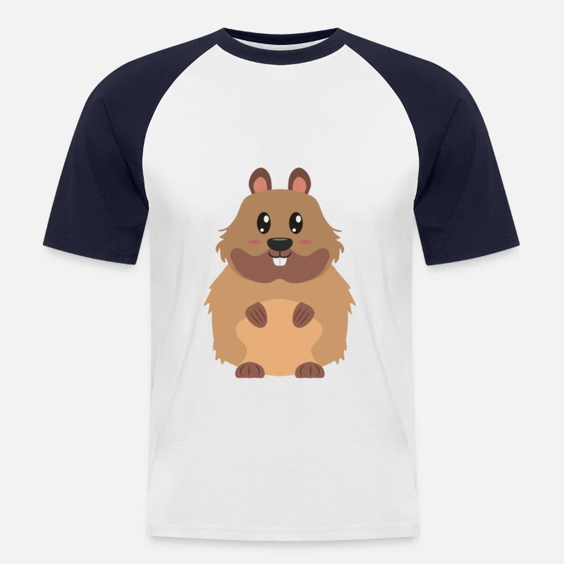 Biber - Männer Baseball-T-Shirt - Weiß/Navy