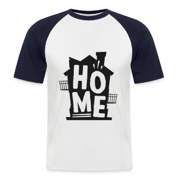 Umzug Haus - Männer Baseball-T-Shirt - Weiß/Navy - Vorne - Nik (191cm)