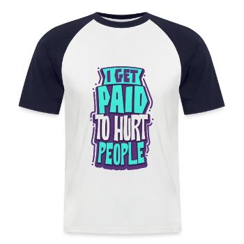 Physiotherapist - Men's Baseball T-Shirt - white/navy - Front - Nik (191cm)