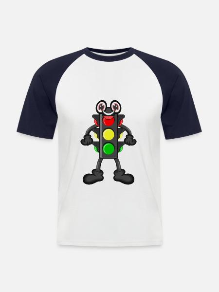 Ampel Führerschein - Männer Baseball-T-Shirt - Weiß/Navy