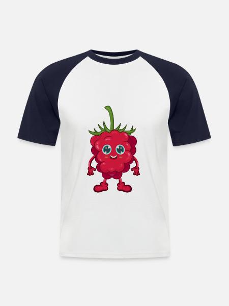 raspberry - Men's Baseball T-Shirt - white/navy