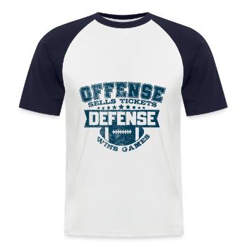 American football - Men's Baseball T-Shirt - white/navy - Front - Nik (191cm)