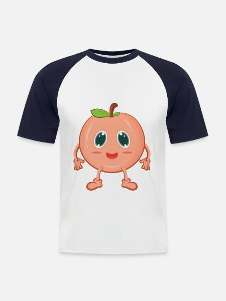 Peach comic - Men's Baseball T-Shirt - white/navy
