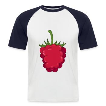 framboise - T-shirt baseball manches courtes Homme - blanc/marine - Devant - Nik (191cm)