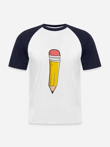 Stift Schule Einschulung - Männer Baseball-T-Shirt - Weiß/Navy