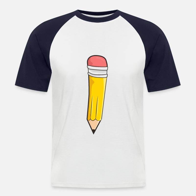 Stift Schule Einschulung - Männer Baseball-T-Shirt - Weiß/Navy