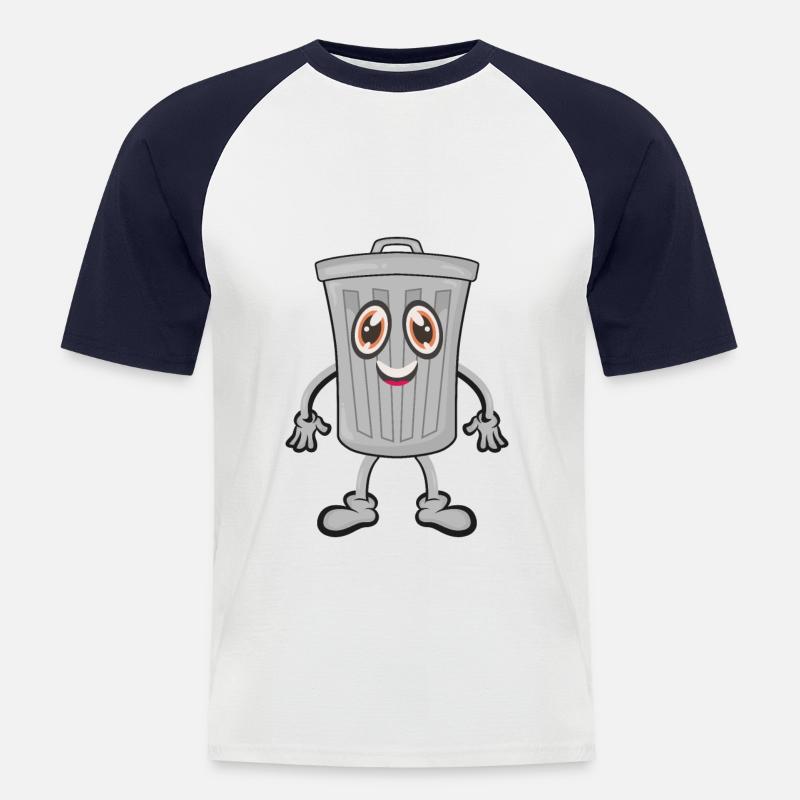Müll Mülleimer - Männer Baseball-T-Shirt - Weiß/Navy