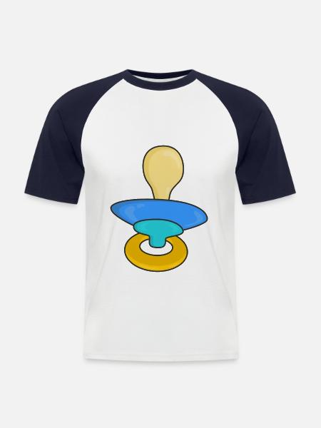 Pacifier baby - Men's Baseball T-Shirt - white/navy