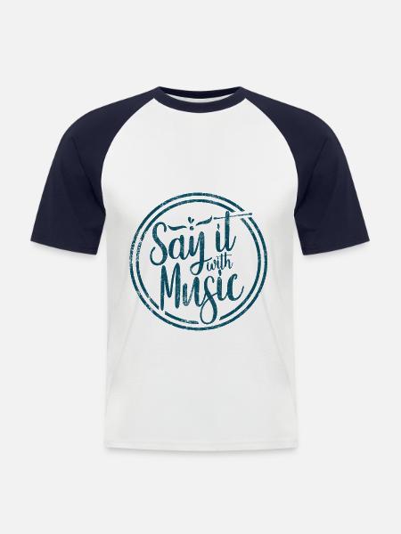 Music musician - Men's Baseball T-Shirt - white/navy
