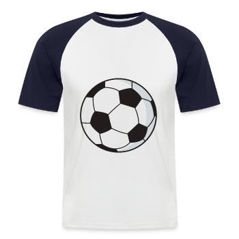 Soccer - Men's Baseball T-Shirt - white/navy - Front - Nik (191cm)