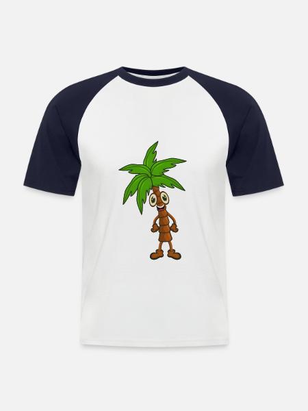 Palm tree - Men's Baseball T-Shirt - white/navy