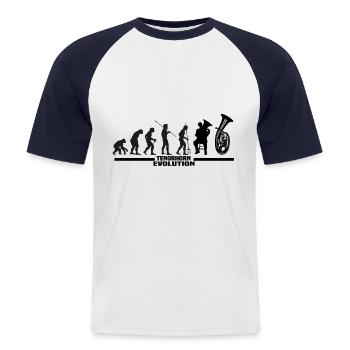 Tenorhorn Blasmusik Tenorhornisten Orchester - Männer Baseball-T-Shirt - Weiß/Navy - Vorne - Nik (191cm)