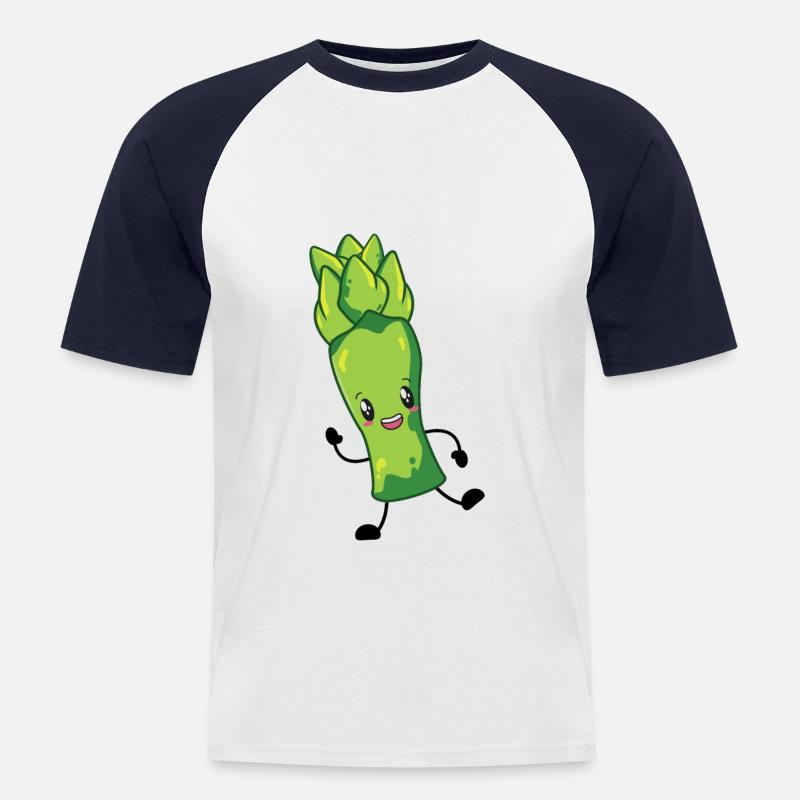 Spargel - Männer Baseball-T-Shirt - Weiß/Navy
