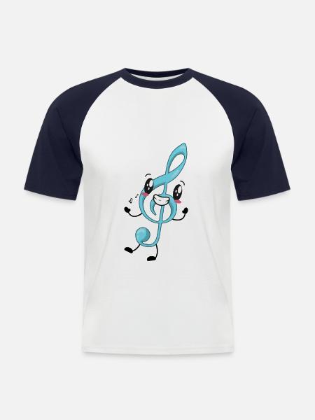 Treble clef music musician - Men's Baseball T-Shirt - white/navy